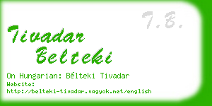 tivadar belteki business card