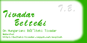 tivadar belteki business card